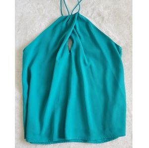 Twisted Keyhole Neckline Halter Top